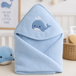 Tiny Whale Hooded Towel