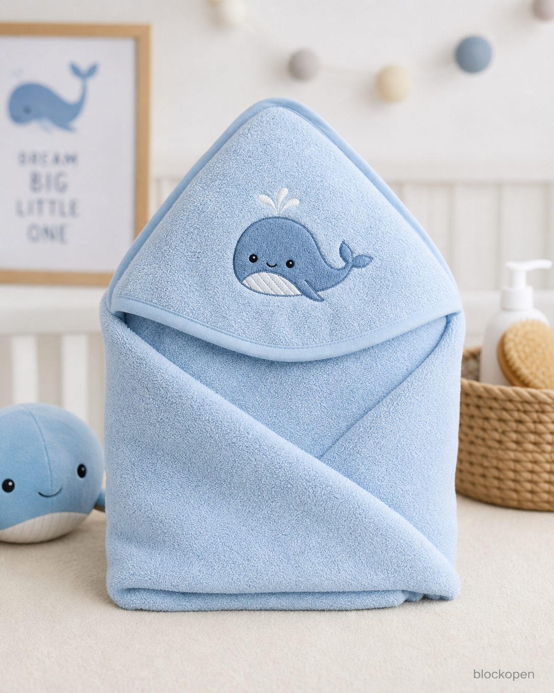 Tiny Whale Hooded Towel