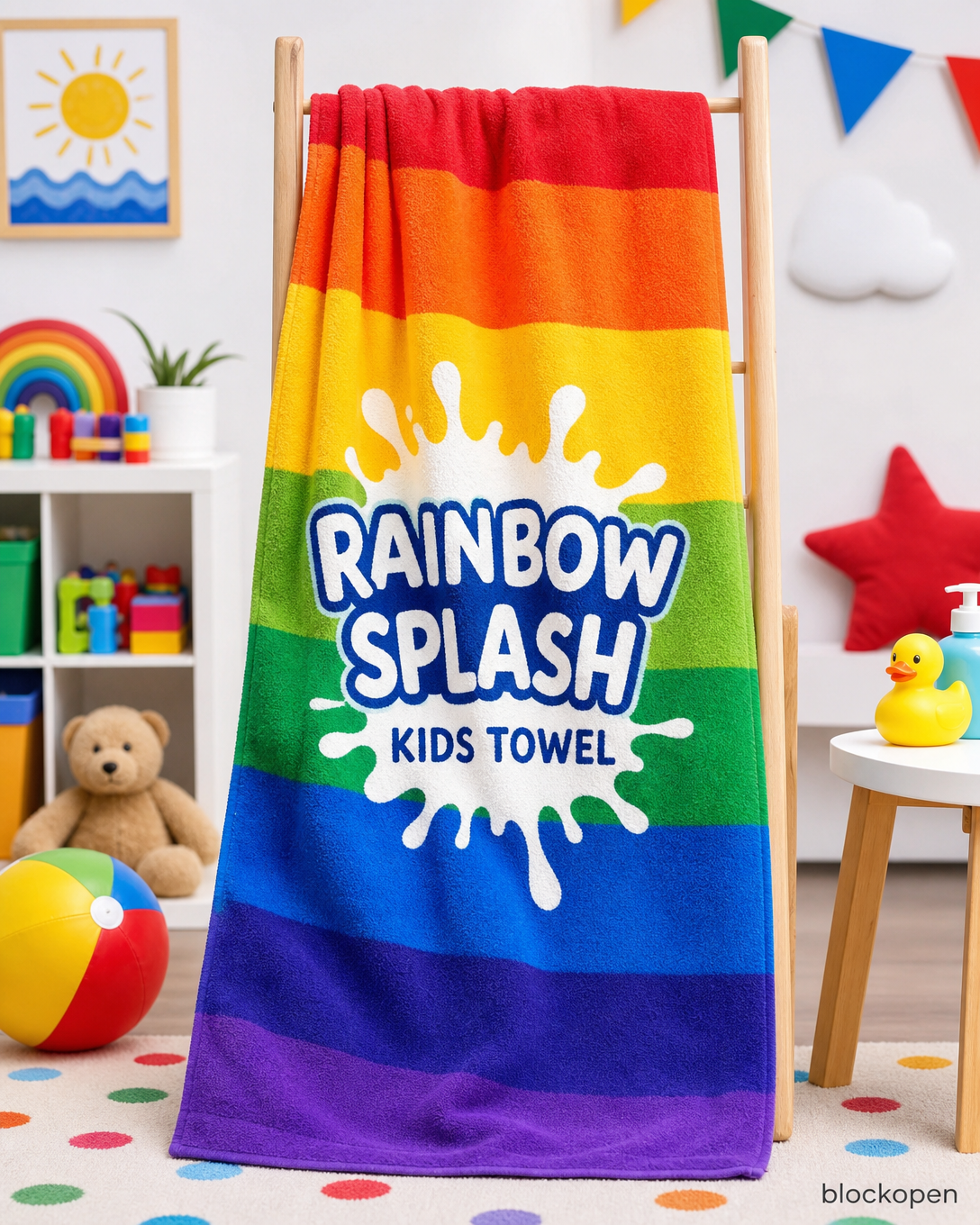 Rainbow Splash Kids Towel